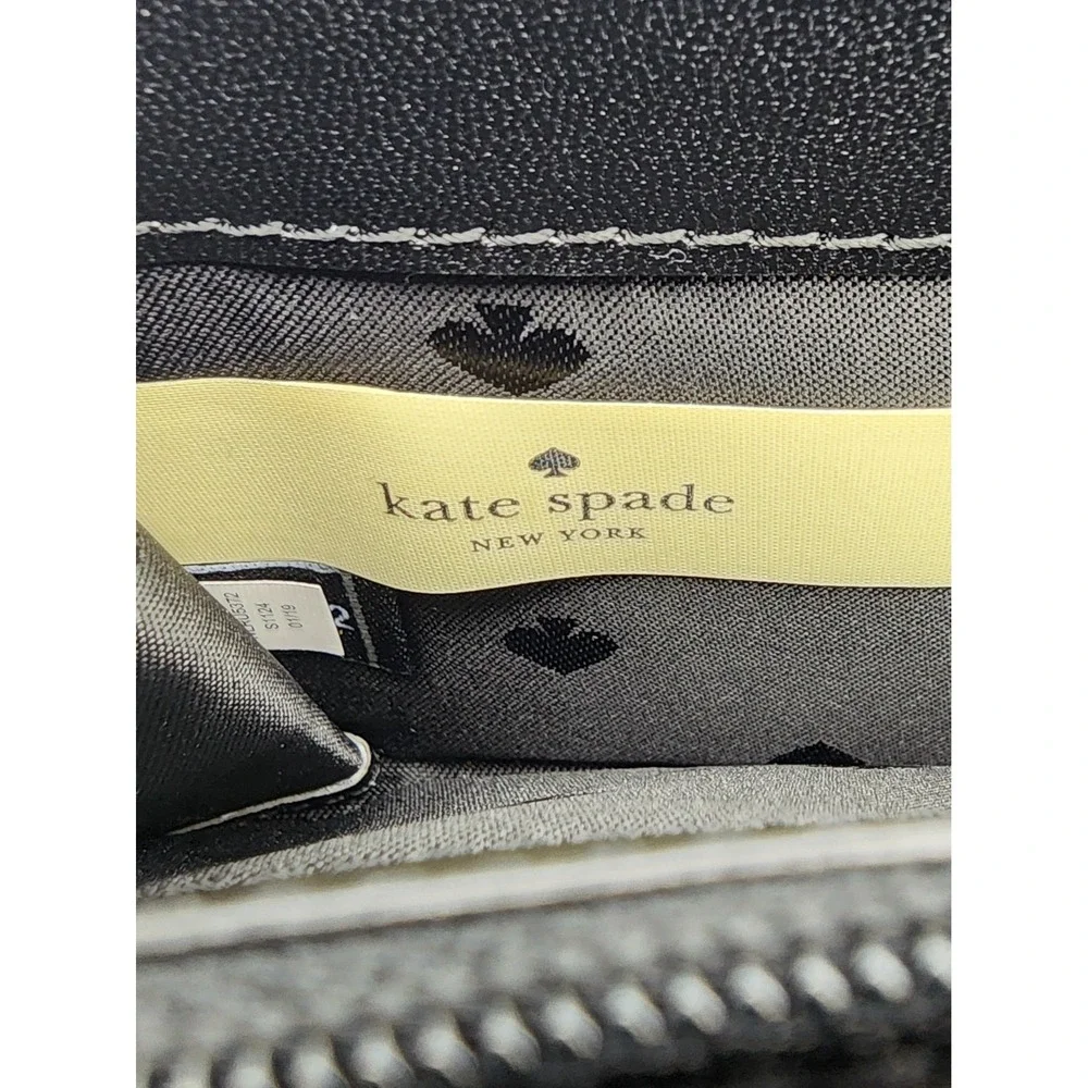 kate spade‎ new york wallet wlru5372 black buttery leather EUC